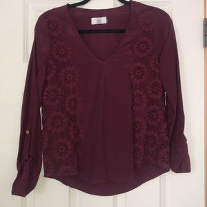 Dolce Vita Long Sleeve Burgundy Top
